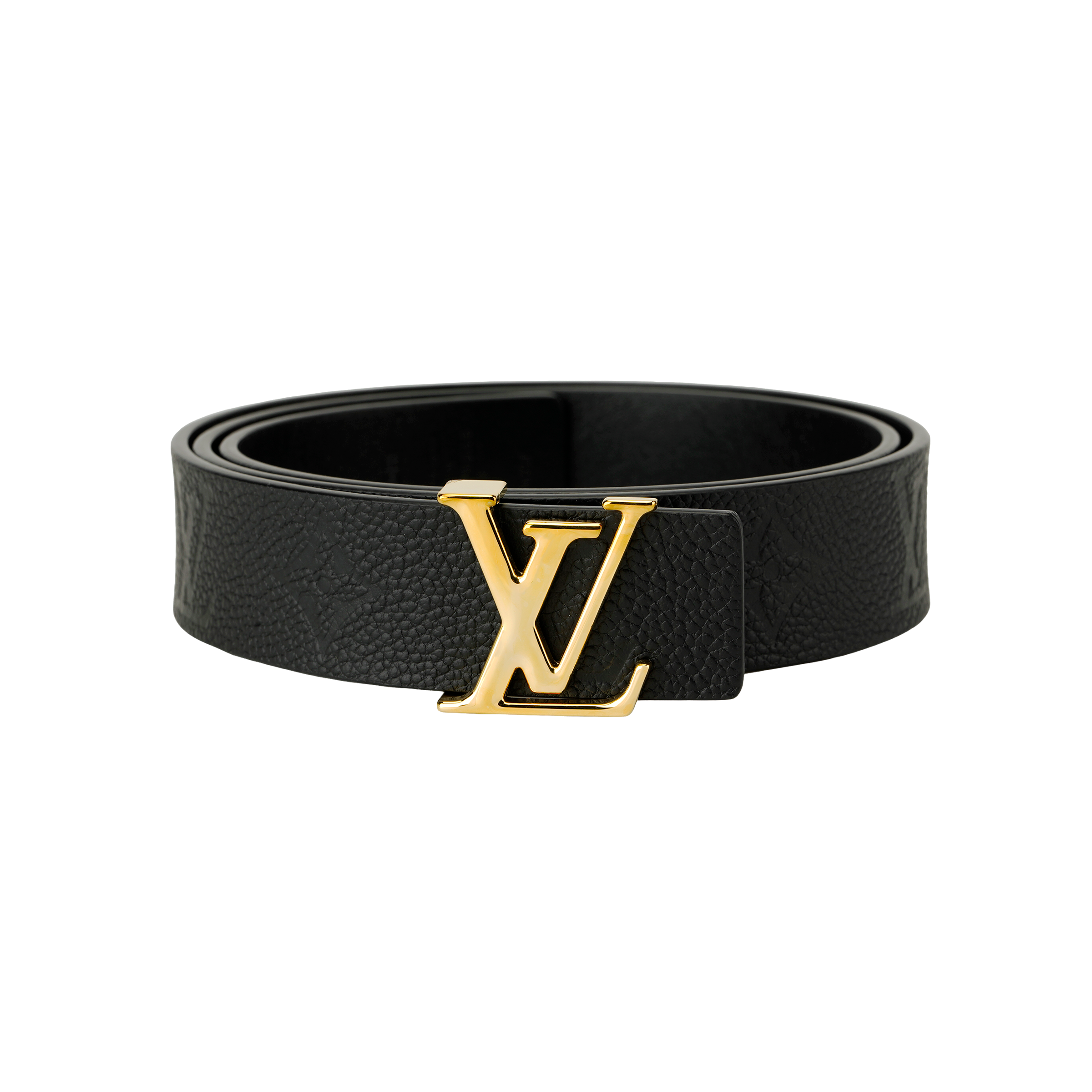 (Women) Louis Vuitton Simple Black Leather Belt 3cm Wide M0328