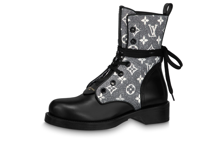 Buy (W) （婦人靴）ルイ・ヴィトン "シンス1854" メトロポリス レンジャーブーツ 'ブラック&グレーデニムモノグラム' 1AB2WR 1AB2WR