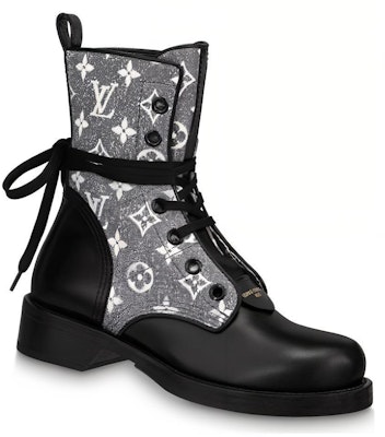 (W) (婦人靴)ルイ・ヴィトン "シンス1854" メトロポリス レンジャーブーツ 'ブラック&グレーデニムモノグラム' 1AB2WR 1AB2WR Order (W) (婦人靴)ルイ・ヴィトン "シンス1854" メトロポリス レンジャーブーツ 'ブラック&グレーデニムモノグラム' 1AB2WR 1AB2WR