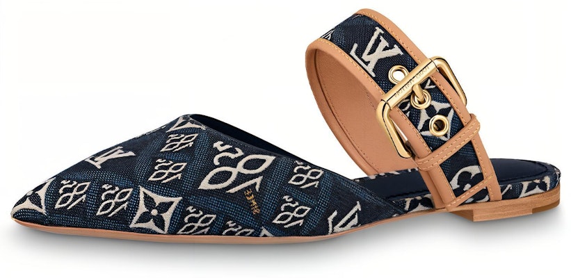 (W) Louis Vuitton Sejak 1854 Sofia Flat Mules 'Navy'. 1A8NWH Buy (W) Louis Vuitton Sejak 1854 Sofia Flat Mules 'Navy'. 1A8NWH