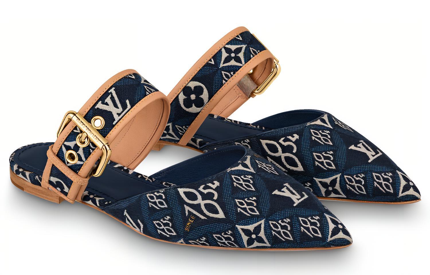 Lookbook (W) Louis Vuitton Sinds 1854 Sofia Flat Mules ''Navy'' 1A8NWH