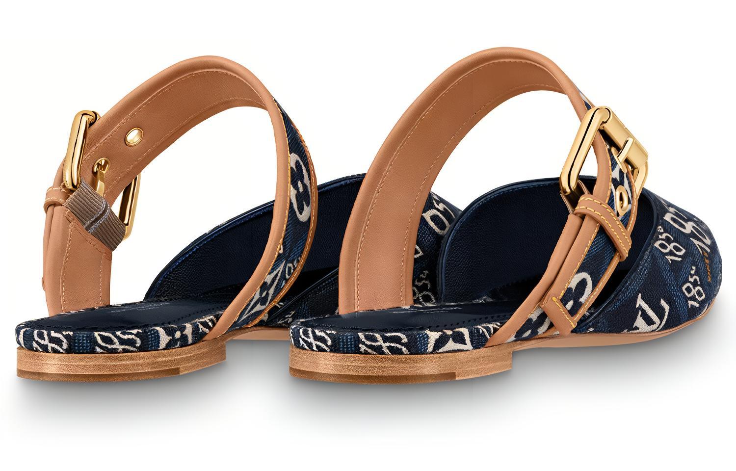 Purchase (W) Louis Vuitton Sinds 1854 Sofia Flat Mules ''Navy'' 1A8NWH