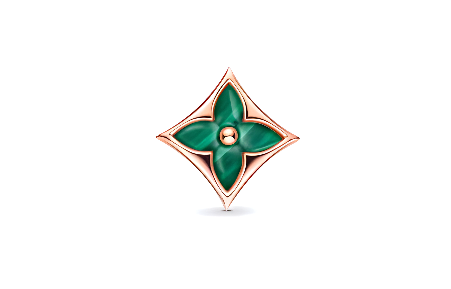 (Women) LOUIS VUITTON Single Diamond Design 18K Rose Gold Green Women’s Earring Q96672