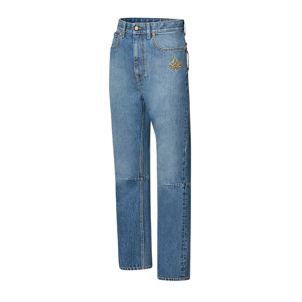 Shop (W) Pantalones Largos LOUIS VUITTON Ski FW24 Azul Denim con Cierre de Cremallera. 1AGB49