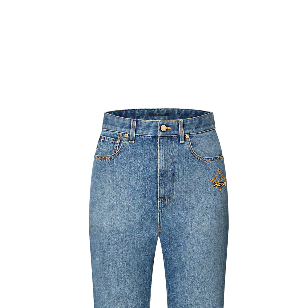 Purchase (W) Pantalones Largos LOUIS VUITTON Ski FW24 Azul Denim con Cierre de Cremallera. 1AGB49