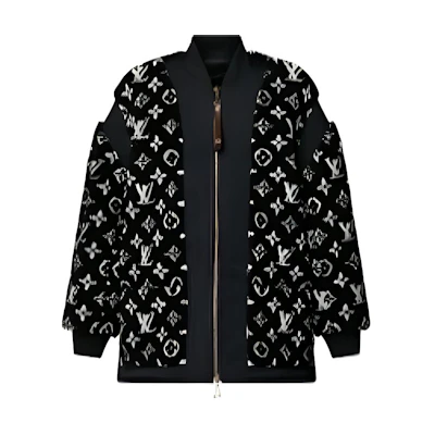 (Women) LOUIS VUITTON Ski FW24 Monogram Zip-Up Jacket Black 1AGHFF