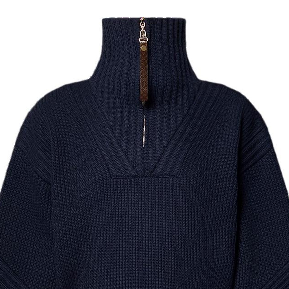 Purchase (W) 路易威登Ski FW24海軍藍高領拉鏈針織毛衣 1AGHGD