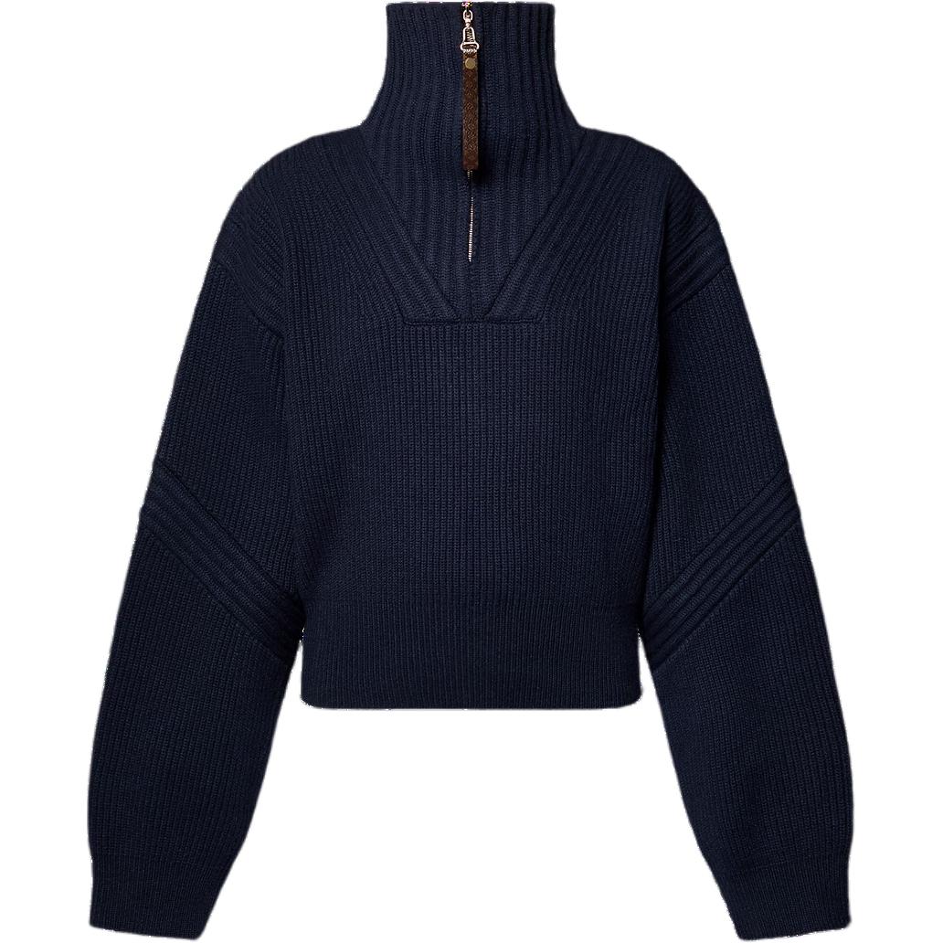 Order (W) Louis Vuitton Ski FW24 Navy Biru Turtleneck Sweater Rajut 1AGHGE