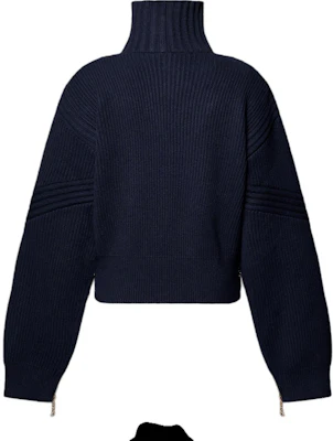 (W) Louis Vuitton Ski FW24 Navy Biru Turtleneck Sweater Rajut 1AGHGE Lookbook (W) Louis Vuitton Ski FW24 Navy Biru Turtleneck Sweater Rajut 1AGHGE
