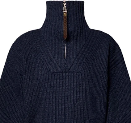 (W) Louis Vuitton Ski FW24 Navy Biru Turtleneck Sweater Rajut 1AGHGE Purchase (W) Louis Vuitton Ski FW24 Navy Biru Turtleneck Sweater Rajut 1AGHGE