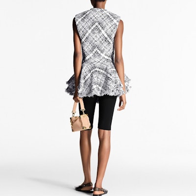 (W) Louis Vuitton Jaket Tanpa Lengan Ruffle Tweed Hitam 1AHGQ9 Shop (W) Louis Vuitton Jaket Tanpa Lengan Ruffle Tweed Hitam 1AHGQ9