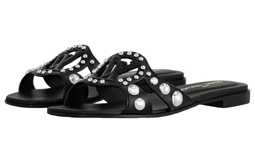 Lookbook (Women) Louis Vuitton Slide 'Black Leather' 1ACI23