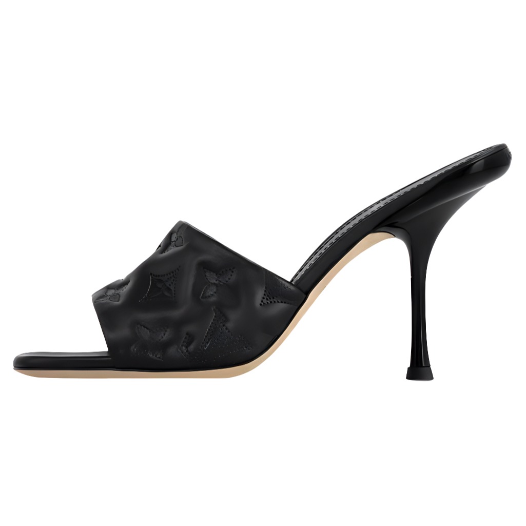 (Women) Louis Vuitton Slide 'Black Leather Comfort' 1ACM4V