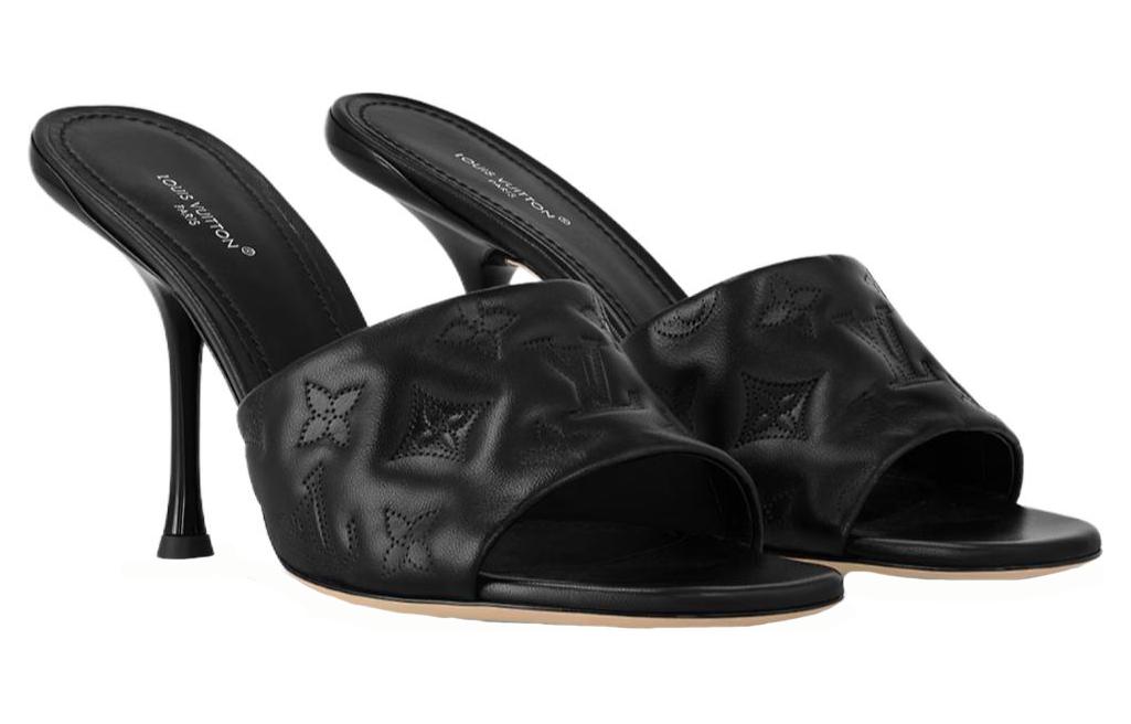 Shop (W) ルイ・ヴィトン レザーコンフォートスライド (黒) 1ACM4V