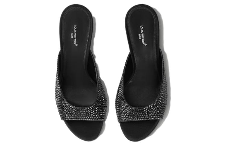 Shop (Women) Louis Vuitton Slide 'Elegant Black Leather' 1ACJ3D