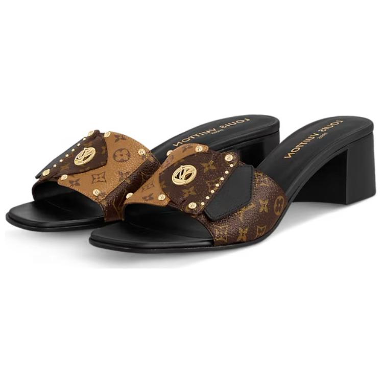 Shop (W) Louis Vuitton Selipar 'Studded Coklat' 1AD5A6