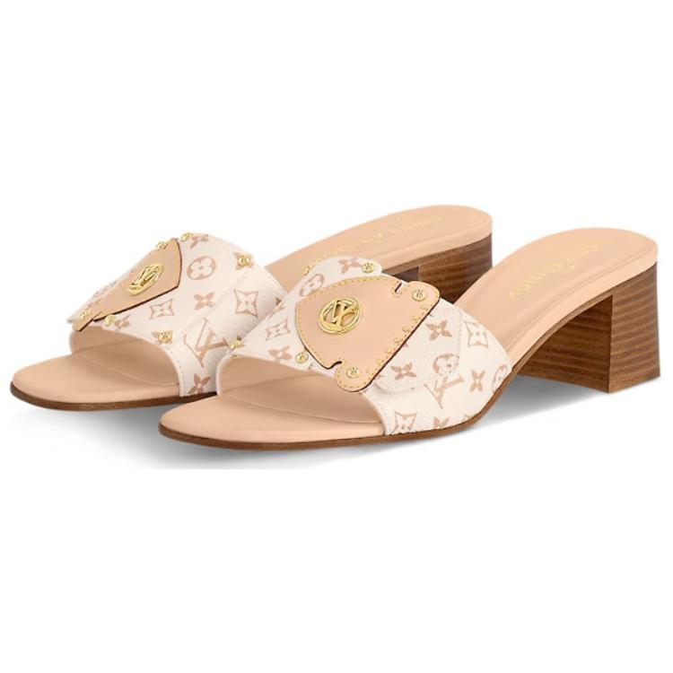 Shop (Women) Louis Vuitton Slide Sandal 'Beige Monogram' 1AD5B2