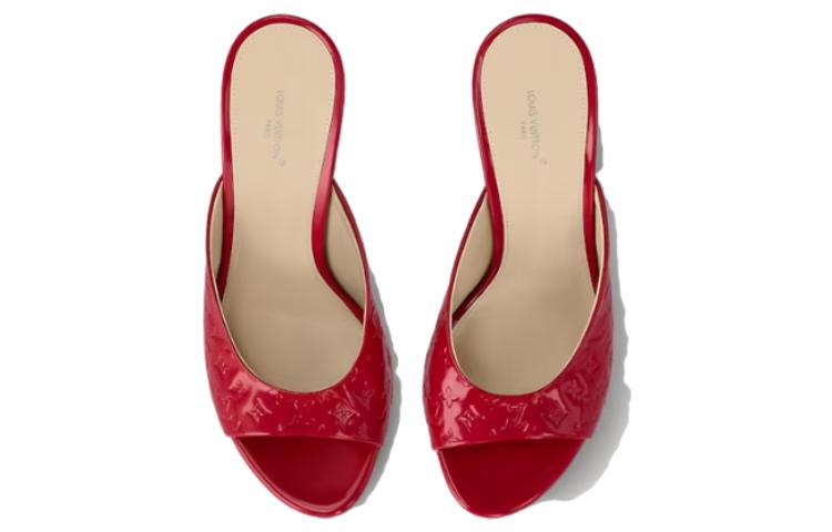 Shop (W) ルイ・ヴィトン レッドレザー コンフォートサンダル 1ACJ4M