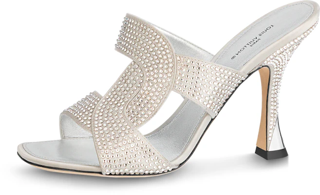 LOUIS VUITTON 煥光 緞面水鑽 一字拖鞋 女款 銀色 Buy LOUIS VUITTON 煥光 緞面水鑽 一字拖鞋 女款 銀色