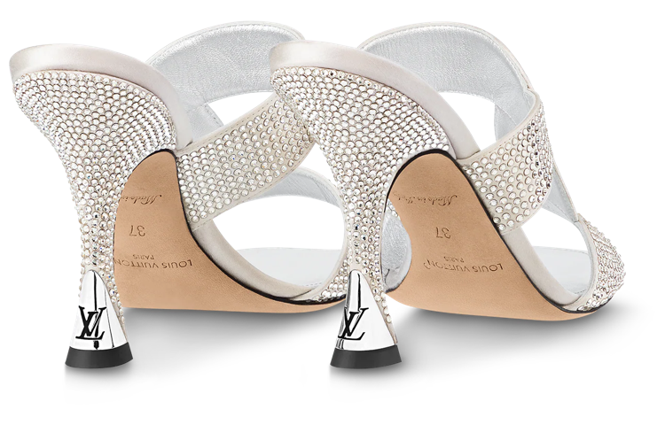 (W) LV Slides 'Sparkle Silver Satin & Crystal' 圖 4