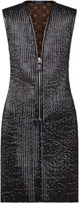 (Women) Louis Vuitton Slim Fit Black Quilted Striped Sleeveless Short Dress Women 1AC38I Buy (Women) Louis Vuitton Slim Fit Black Quilted Striped Sleeveless Short Dress Women 1AC38I