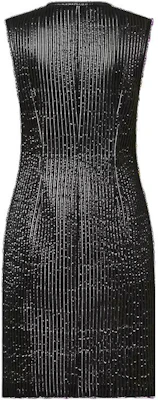 (Women) Louis Vuitton Slim Fit Black Quilted Striped Sleeveless Short Dress Women 1AC38I Lookbook (Women) Louis Vuitton Slim Fit Black Quilted Striped Sleeveless Short Dress Women 1AC38I