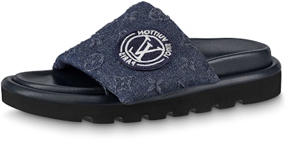 (Women) Louis Vuitton Slip-On 'Blue Fashion Slides' 1AABLT (Women) Louis Vuitton Slip-On 'Blue Fashion Slides' 1AABLT