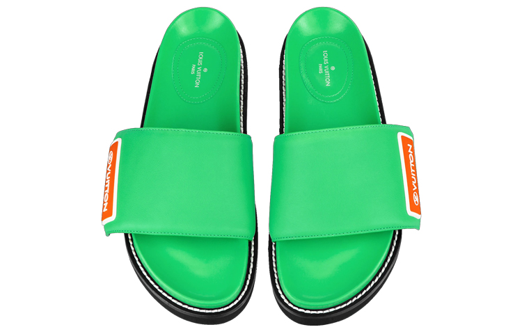 Lookbook LOUIS VUITTON 套穿圓頭舒適 時尚涼拖 女款 綠色