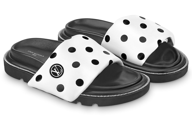Lookbook (Women) Louis Vuitton Slip-On Sandal 'White Black' 1AA0RO