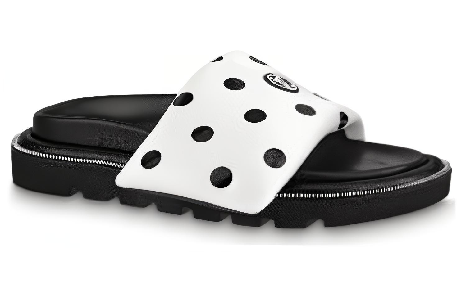 Shop (Women) Louis Vuitton Slip-On Sandal 'White Black' 1AA0RO