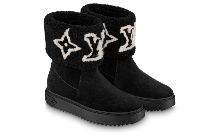 Lookbook (W) Bota de Nieve Louis Vuitton 'Slip-On de Moda Negra' 1AACHW