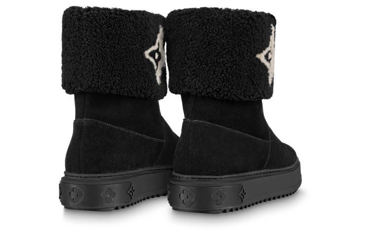 Shop (W) Bota de Nieve Louis Vuitton 'Slip-On de Moda Negra' 1AACHW
