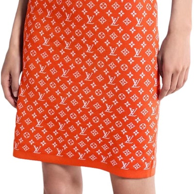 (Women) LOUIS VUITTON Solid Color Stretch Knit Elastic Long Skirt 1AI751 1