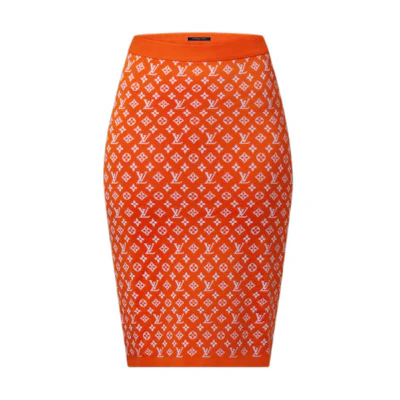 (Women) LOUIS VUITTON Solid Elastic Knit Maxi Skirt 1AI750