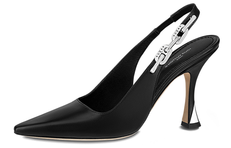 (Women) Louis Vuitton Sparkle 'Black Pointed Toe Cone Heel' 1AB1W9