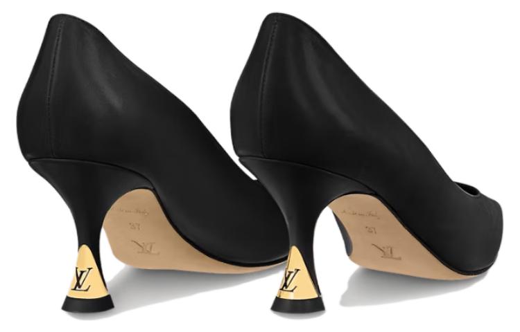 Shop (W) Louis Vuitton Sparkle 'Sepatu Hak Tinggi Kulit Domba Hitam' 1ABVVW