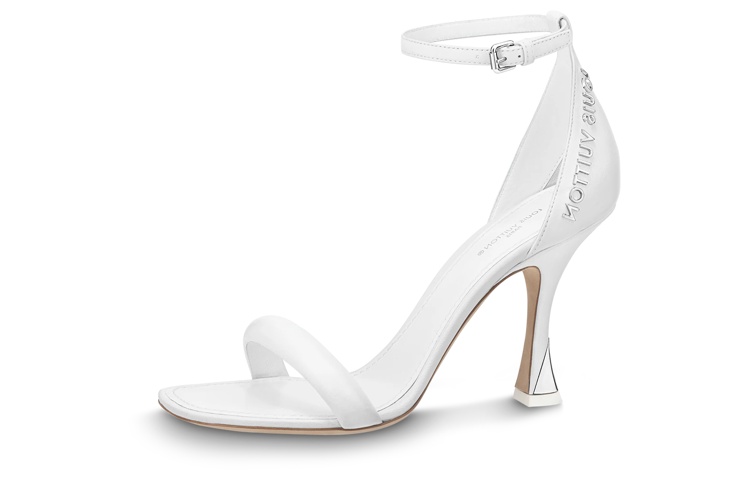 (Women) Louis Vuitton Sparkle 'White Buckle High Heel Sandal' 1AB3J2