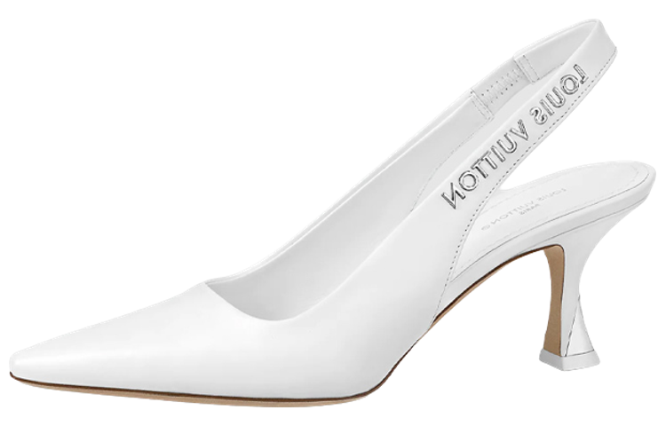 (Women) Louis Vuitton Sparkle 'White Leather Slip-On Stiletto' 1AB0NN