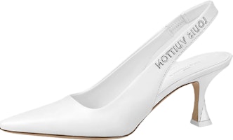 (Women) Louis Vuitton Sparkle 'White Leather Slip-On Stiletto' 1AB0NN (Women) Louis Vuitton Sparkle 'White Leather Slip-On Stiletto' 1AB0NN