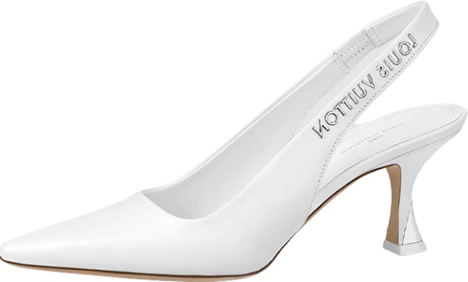 (W) Louis Vuitton Berkilau 'Kasut Stiletto Kulit Putih Slip-On' 1AB0NN Buy (W) Louis Vuitton Berkilau 'Kasut Stiletto Kulit Putih Slip-On' 1AB0NN