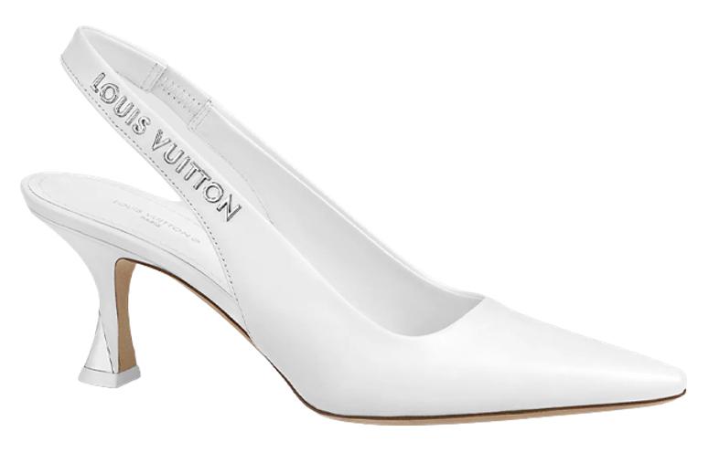 Order (W) Louis Vuitton Sparkle 'Tacón de Aguja Blanco de Cuero Slip-On' 1AB0NN