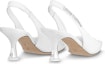 Shop (W) Louis Vuitton Berkilau 'Kasut Stiletto Kulit Putih Slip-On' 1AB0NN