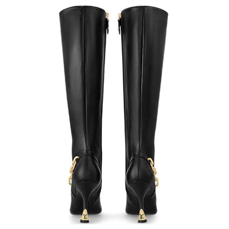 Shop (W) 路易威登黑色尖头闪亮靴 1AC6IR