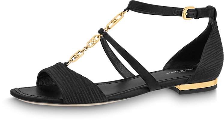 (Women) Louis Vuitton Sparkle Flat Sandal 'Black Buckle' 1ABHHA Buy (Women) Louis Vuitton Sparkle Flat Sandal 'Black Buckle' 1ABHHA
