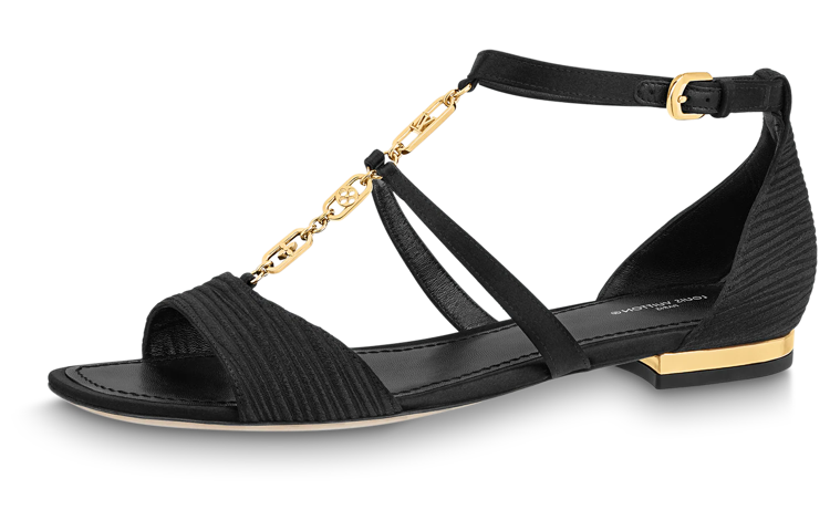 (Women) Louis Vuitton Sparkle Flat Sandal 'Black Buckle' 1ABHHA