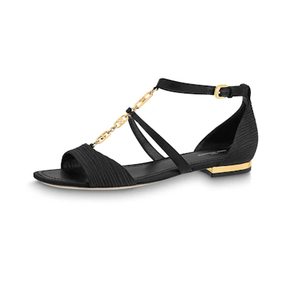 (W) LV Sparkle Flat Sandal 'Black Buckle'