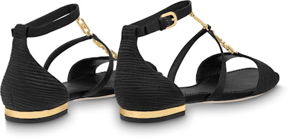 路易威登 璀璨 搭扣平底 時尚涼鞋 女款 黑色 Lookbook 路易威登 璀璨 搭扣平底 時尚涼鞋 女款 黑色