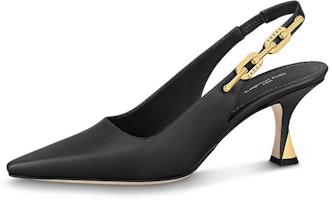 (Women) Louis Vuitton Sparkle Heeled Mules 'Black Leather' 1ABPIV (Women) Louis Vuitton Sparkle Heeled Mules 'Black Leather' 1ABPIV