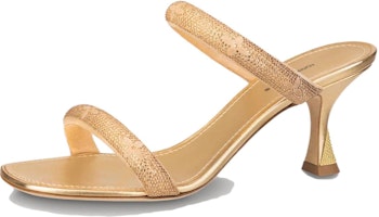 (Women) Louis Vuitton Sparkle High Heel Slides 'Crystal Embellished Gold' 1ABLED (Women) Louis Vuitton Sparkle High Heel Slides 'Crystal Embellished Gold' 1ABLED