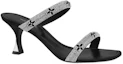 Order (W) Louis Vuitton Sandal Kulit Berkilau 'Crystal Refined Slide' Hitam. 1ABIUX